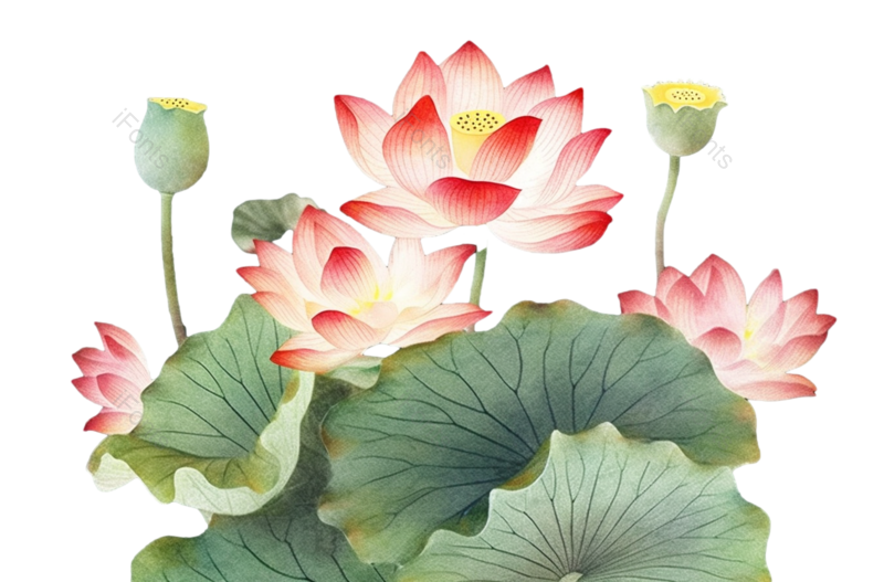 叶子图片,纹理元素,清新PNG,荷花免抠素材